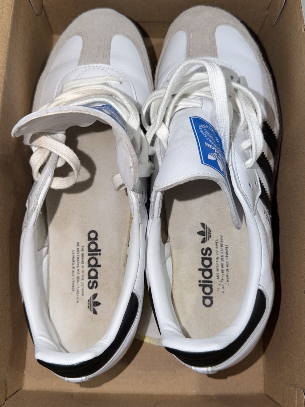 adidas White Black Samba Retro Trainers - Picture 3 of 7